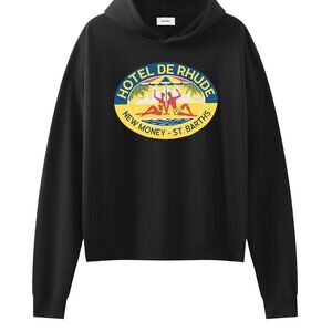 Rhude Black Hotel de Rhude St. Barths Graphic Print Hoodie